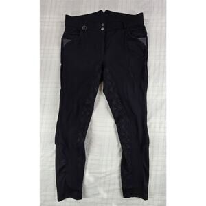 QHP Womens Equestrian Riding Pants Breeches Full Saddle Black 2XL
